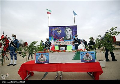 مراسم تشییع پیکر خلبان شهید بیرجند بیک محمدی در پایگاه سوم شکاری شهید نوژه همدان