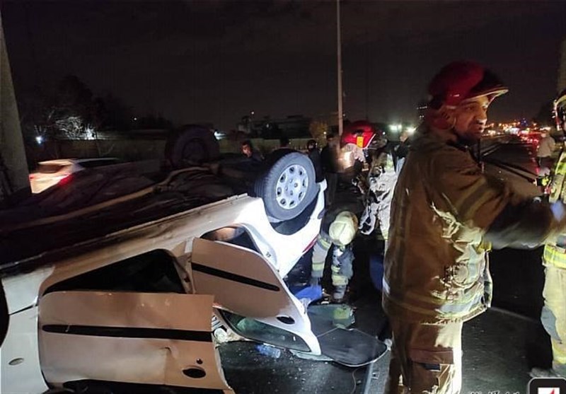 تصادف شدید 2 خودروی سواری در قزوین یک کشته و 6 مصدوم بر جای گذاشت