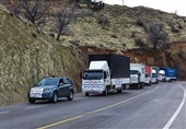 5 کامیون اقلام خوراکی و بهداشتی بانک ملت به مردم زلزله زده سی سخت اهدا شد