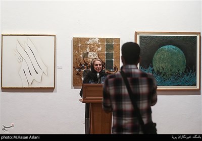 سخنرانی لیلی رضایی مدیرعامل موسسه خیریه بهنام دهش پور در چهارمین نمایشگاه آثار هنرمندان معاصر در فرهنگسرای نیاوران