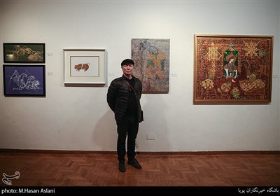 محمدهای فدوی صاحب اثر در چهارمین نمایشگاه آثار هنرمندان معاصر در فرهنگسرای نیاوران