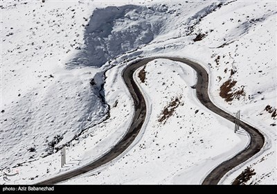 بارش برف در ارتفاعات الیگودرز - لرستان