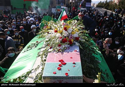 تشییع شهید گمنام در محله حکیمیه تهران