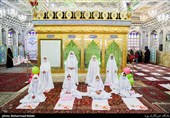 مراسم جشن تکلیف دختران در امامزاده پنج تن لویزان