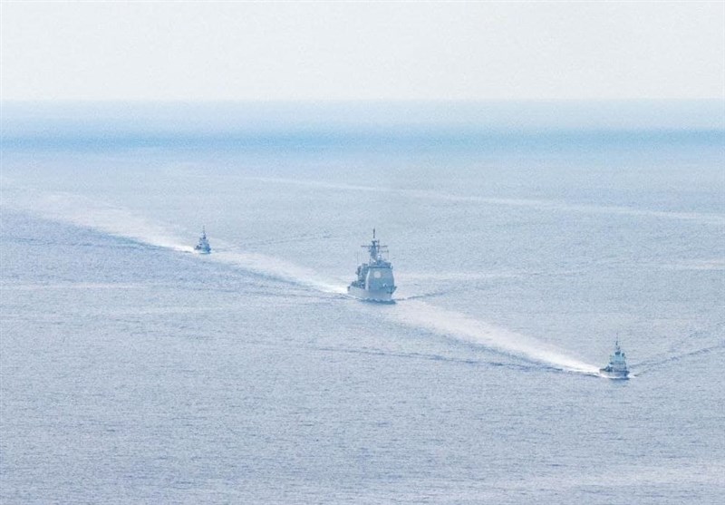 مانور مشترک نیروی دریایی ارتش آمریکا و رژیم صهیونیستی در دریای مدیترانه