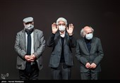 خسرو حکیم رابط، محمدعلی جدیدالاسلام و داریوش ارجمند در مراسم تجلیل از 5 هنرمند پیشکسوت