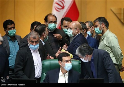 محمدباقر قالیباف رئیس مجلس شورای اسلامی در جلسه علنی مجلس