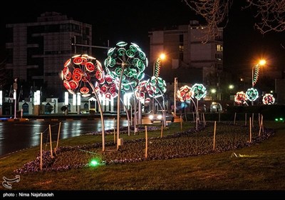 چراغانی و المان های شب مشهد