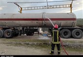 خطر از بیخ گوش قائمشهریها گذشت / جلوگیری از انفجار تانکر حامل گاز مایع + تصاویر