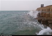 سواحل خلیج‌فارس در استان بوشهر مواج و متلاطم شد + تصویر