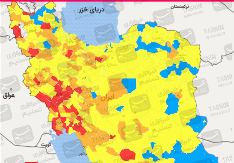 جدیدترین رنگ بندی کرونایی ایران/ 2 هفته آینده شاهد افزایش آمار ابتلا هستیم / پیک چهارم همه‌گیری در برخی مناطق آغاز شده است + نقشه و جدول