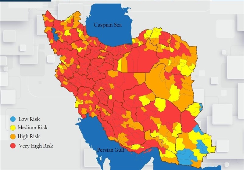 Coronavirus Alert in Iran: All Provincial Capitals in Red Category