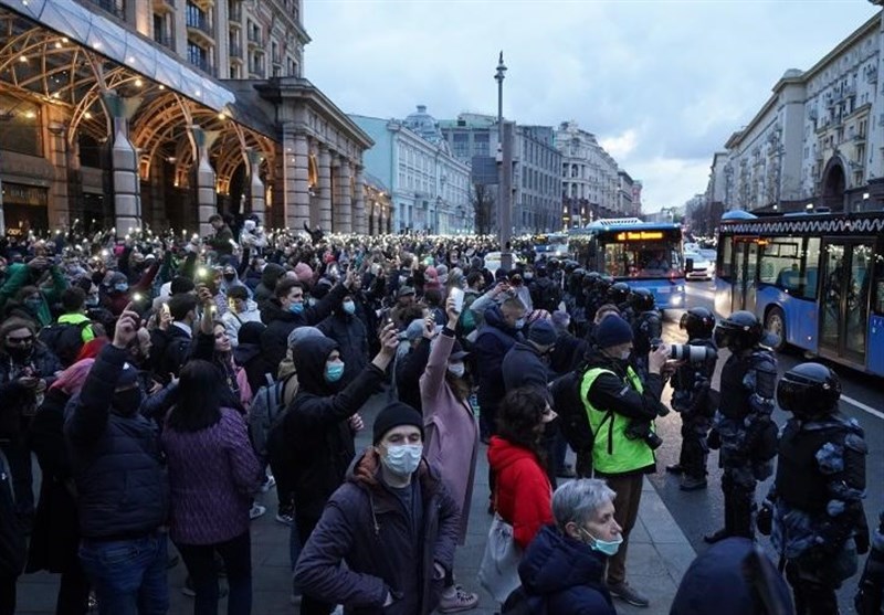 شرکت 6 هزار نفر در تظاهرات اعتراض آمیز در پایتخت روسیه
