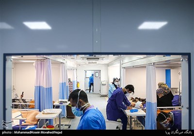 بیمارستان سیار کرونایی احسان در مرکز درمانی مسیح دانشوری تهران