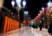 خدمات مفروشکردن صحنهای بارگاه منور رضوی + فیلم