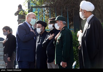 حضور محمدباقر قالیباف، رئیس مجلس شورای اسلامی در مراسم بزرگداشت سردار شهید سیدمحمد حجازی