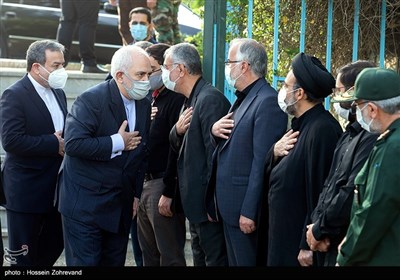 حضور محمدجواد ظریف ، وزیر امور خارجه در مراسم بزرگداشت سردار شهید سیدمحمد حجازی