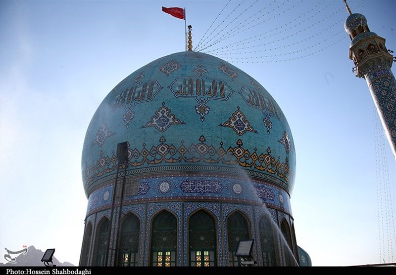 مراسم تعویض پرچم و شست و شوی گنبد مسجد جمکران از نگاه دوربین