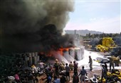 آتش‌سوزی گسترده در بارانداز کالا در مشیریه + فیلم و تصاویر
