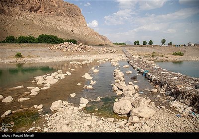 کاهش شدید ذخیره آب سد نازلیان - کرمانشاه