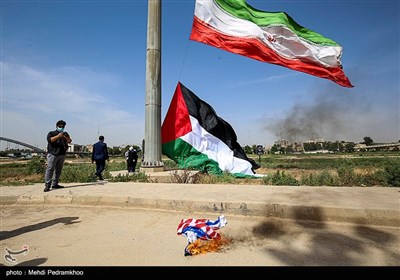 مراسم برافراشته شدن پرچم فلسطین به مناسبت گرامیداشت روز جهانی قدس - اهواز