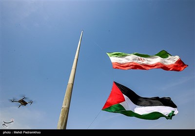 مراسم برافراشته شدن پرچم فلسطین به مناسبت گرامیداشت روز جهانی قدس - اهواز