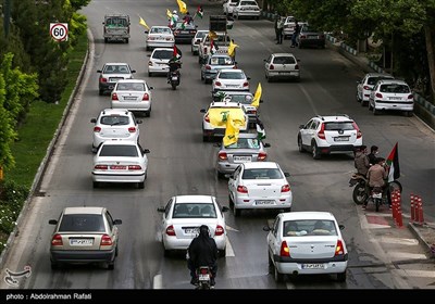 راهپیمایی خودرویی روز جهانی قدس -همدان