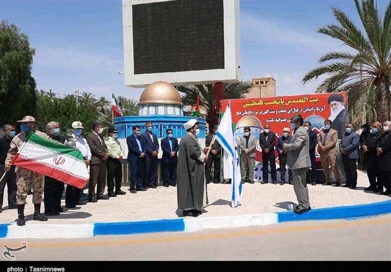 اهتزاز پرچم فلسطین در روز جهانی قدس در خراسان جنوبی به روایت تصویر