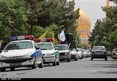 راهپیمایی خودجوش خودرویی شهروندان آران و بیدگل در روز قدس به روایت تصویر