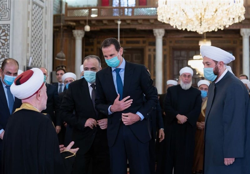 برپایی نماز عید سعید فطر در دمشق با حضور بشار اسد