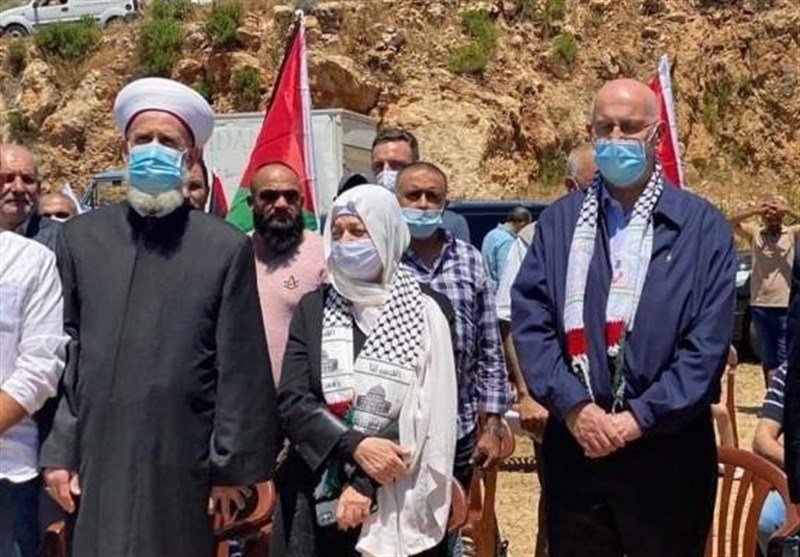 تجمع هیئت جریان المستقبل در نوار مرزی لبنان برای همبستگی با ملت فلسطین