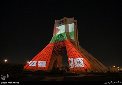 ویدئو مپینگ برج آزادی جهت اعلام همدردی بامردم مظلوم غزه