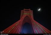 اضاءة برج آزادی فی طهران بالعلم الفلسطینی