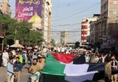 راهپیمایی گسترده در کربلای معلی برای همبستگی با ملت فلسطین