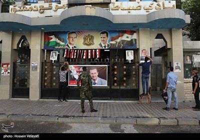 الدعایة الانتخابیة الخاصة بالانتخابات الرئاسیة السوریة فی دمشق