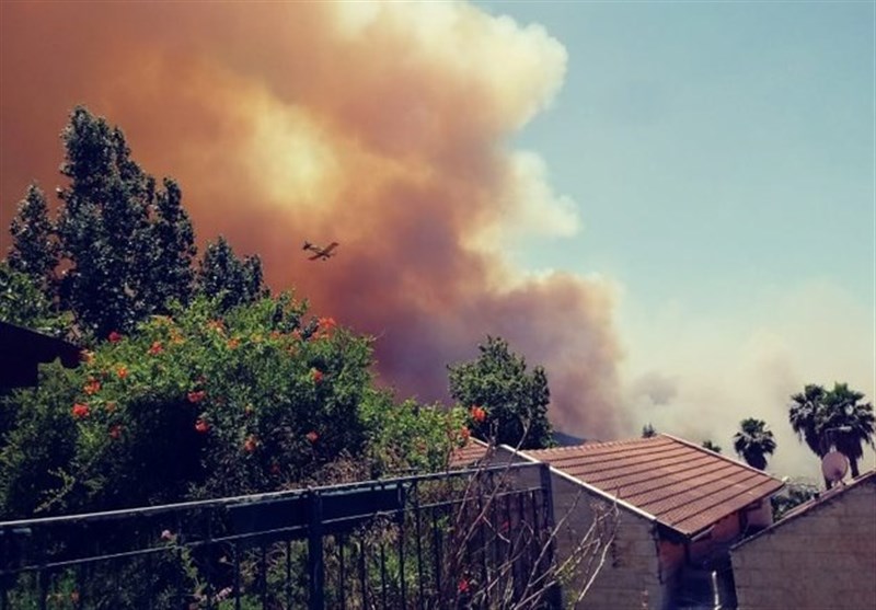 آتش سوزی مهیب شهرک صهیونیست‌نشین در نزدیکی قدس