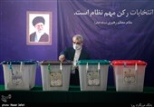 عباسعلی کدخدایی در محل صندوق اخذ رای در شورای نگهبان