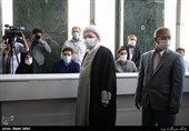 آیت الله آملی لاریجانی رئیس مجمع تشخیص مصلحت نظام  در محل صندوق اخذ رای در شورای نگهبان