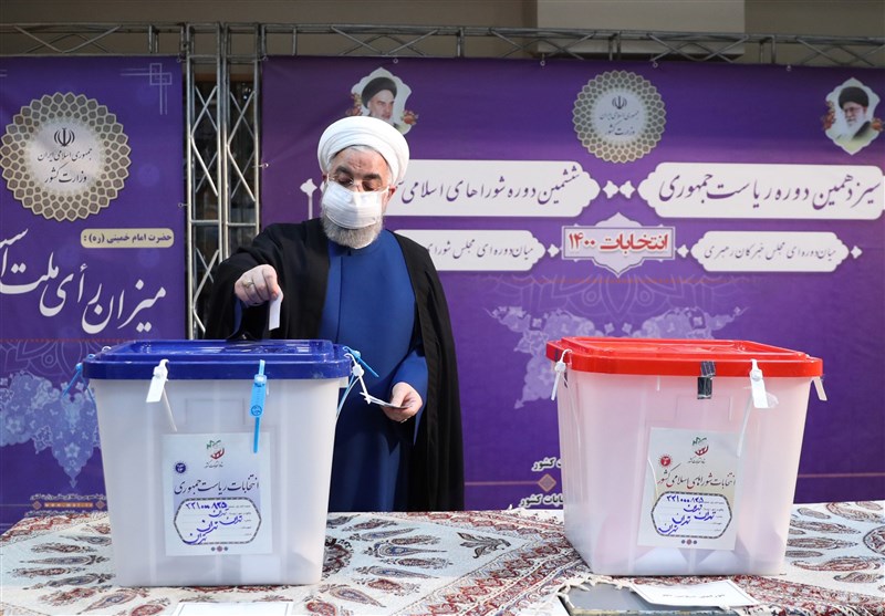 روحانی یدلی بصوته فی الانتخابات الرئاسیة