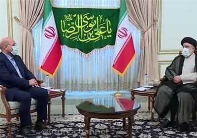  دیدار رئیس مجلس با حجت‌الاسلام رئیسی پس از اعلام نتایج اولیه شمارش آرا 