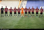 عکس تیمی تیم فوتبال پدیده مشهد در دیدار با تیم استقلال تهران