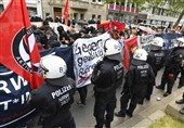 حمله پلیس آلمان به خبرنگاران در جریان اعتراضات دوسلدورف