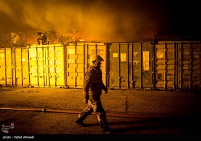 آتش‌سوزی انبار کالا در محدوده جاده مخصوص کرج