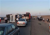 یک کشته و 27 مصدوم بر اثر واژگونی اتوبوس شهرداری سمنان