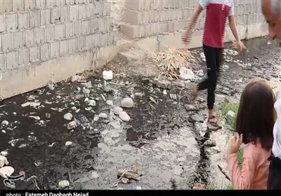 گذران زندگی مردم شهر سیاه منصور دزفول با بوی تعفن فاضلاب/ اهالی منطقه دچار مشکل تنفسی شدهاند+ فیلم