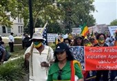 تظاهرات اتیوپیایی‌ها مقابل سفارت عربستان در واشنگتن