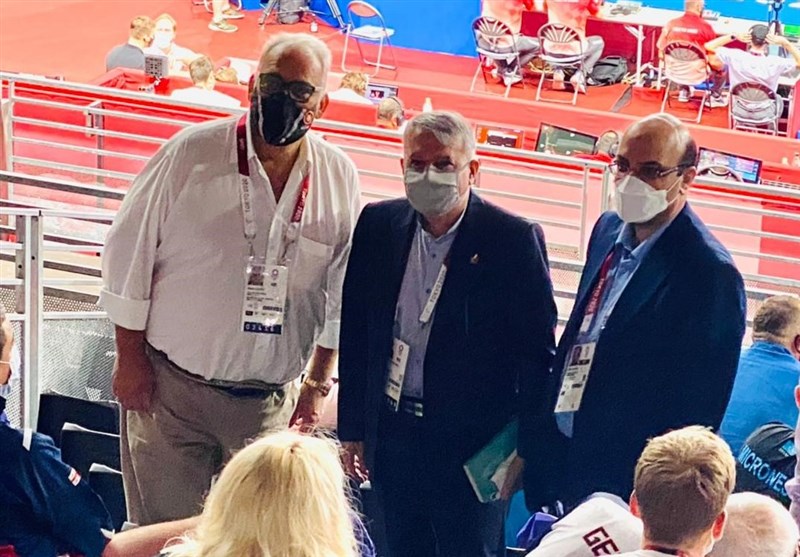 المپیک 2020 توکیو| دیدار صالحی‌امیری و لالوویچ در حاشیه مسابقات کشتی