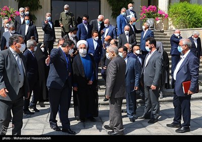 حجت الاسلام حسن روحانی در حاشیه آخرین نشست هیئت دولت دوازدهم