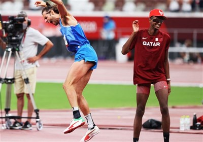  المپیک ۲۰۲۰ توکیو| داستان اولین تقسیم مدال طلا در تاریخ المپیک/ روحیه جوانمردانه پرنده قطری 