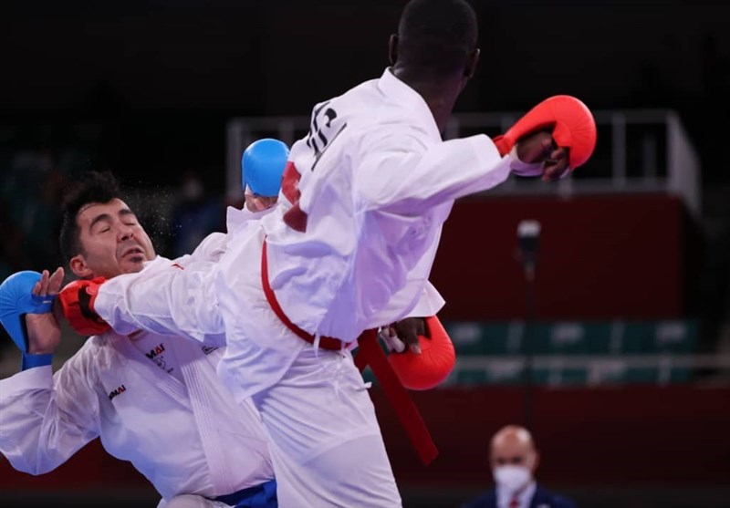 المپیک 2020 توکیو| تصاویری از مصدومیت گنج‌زاده/ گنج طلایی کاراته ایران به هوش آمد
